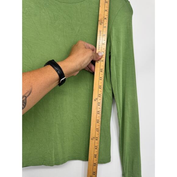 Lafayette 148 Women's S Long-Sleeve Green Crewneck Top - Picture 8 of 8